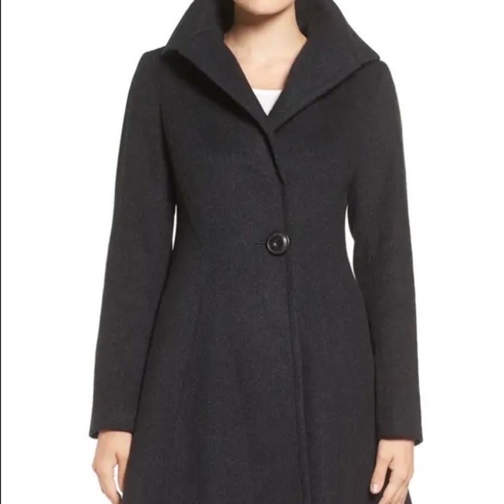 Vera Wang Isabella Skirted Wool Coat